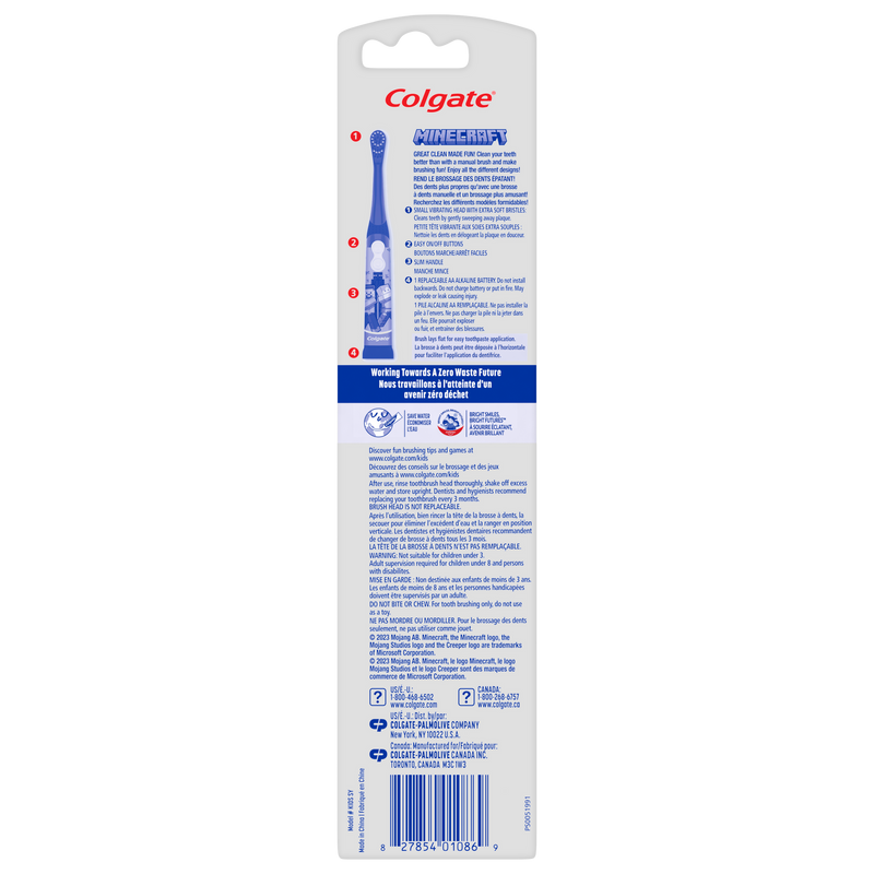 Colgate Kids Battery Powered Toothbrush, Minecraft