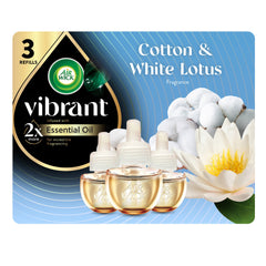 Air Wick Vibrant Scented Oil Refill, Cotton & White Lotus, 2.02oz, 3 Count