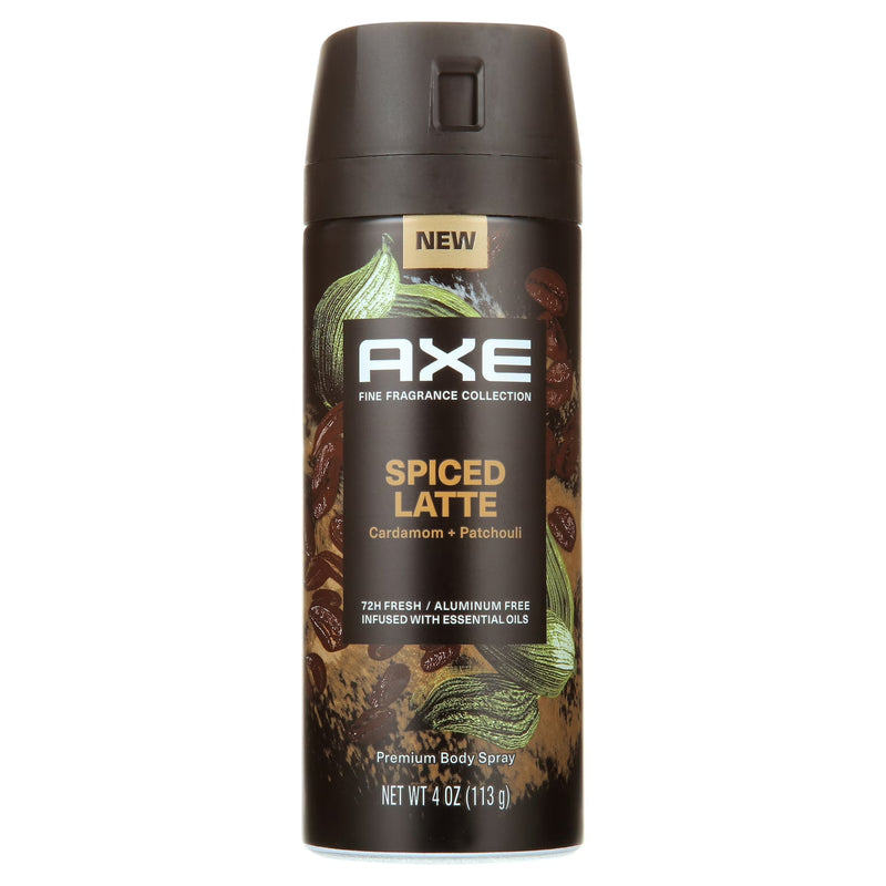 AXE Fine Fragrance Body Spray Deodorant, Spiced Latte with Cardamom & Patchouli, 4oz