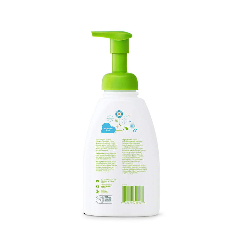 Babyganics Foaming Dish & Bottle Soap, Fragrance Free, 16oz