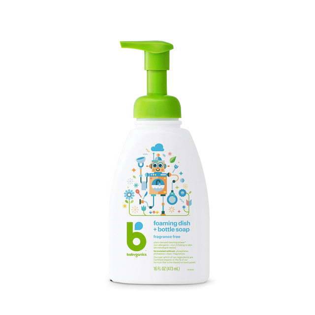 Babyganics Foaming Dish & Bottle Soap, Fragrance Free, 16oz