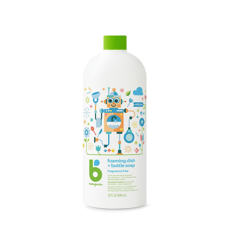 Babyganics Foaming Shampoo & Body Wash, Fragrance Free, 32 Fl Oz