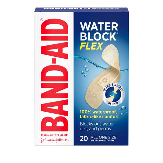 Band-Aid Water Block Flex Waterproof Adhesive Bandages, 20 Count -