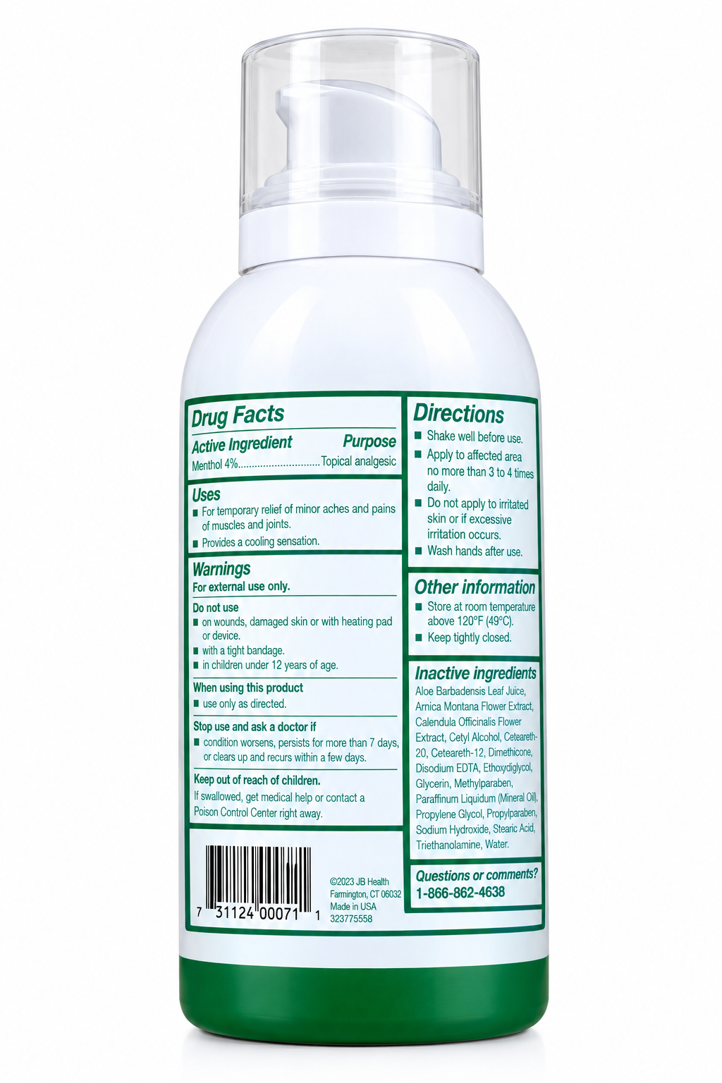 Biofreeze Pain Relief Spray, Colorless, 3 fl oz