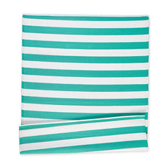 DII Outdoor Rug, Woven Plastic Straw Mat, Aqua & White Stripes, 4x6 ft