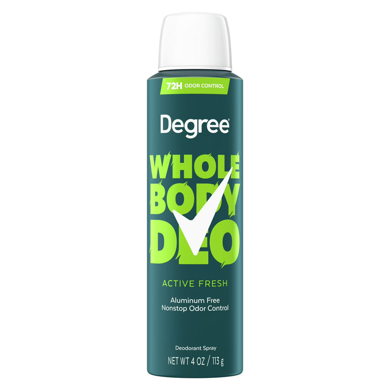 Degree Whole Body Deodorant Spray, Active Fresh, 4oz