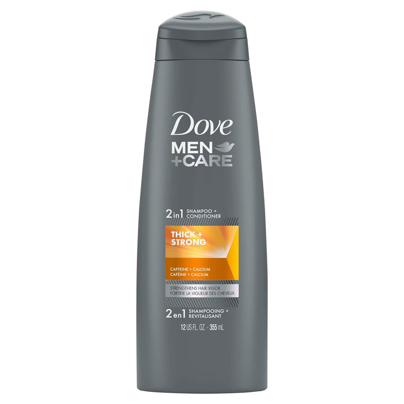 Dove Men+Care 2-in-1 Shampoo & Conditioner, Thick + Strong, 12 oz