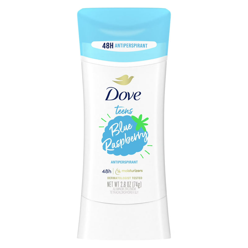 Dove Teens Antiperspirant Deodorant Stick, Blue Raspberry, 2.6 Oz