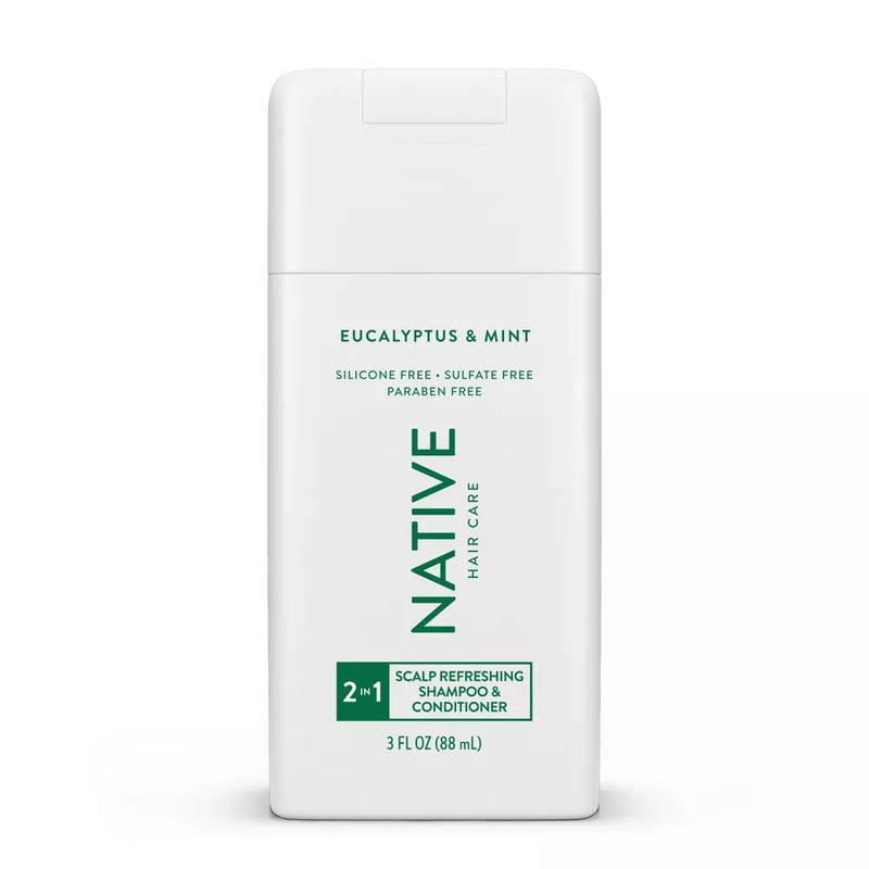 Native 2-in-1 Scalp Refreshing Shampoo & Conditioner, Eucalyptus & Mint, Travel Size, 3oz, 6-Pack