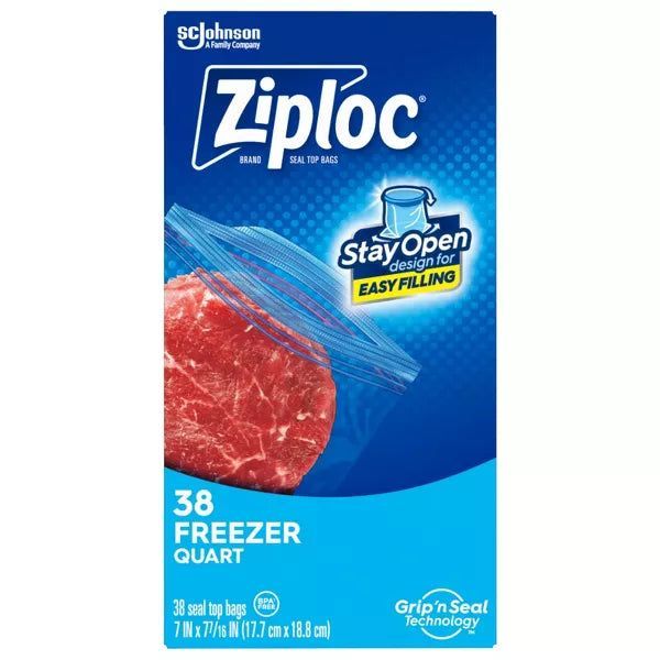 Ziploc Kitchen Essentials Set – Snack, Sandwich & Quart Freezer Bags