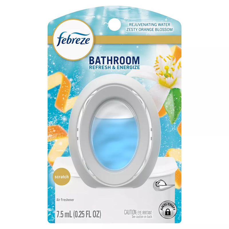 Febreze Bathroom Air Freshener, Refresh & Energize, Rejuvenating Water Zesty Orange Blossom