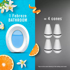 Febreze Bathroom Air Freshener, Refresh & Energize, Rejuvenating Water Zesty Orange Blossom
