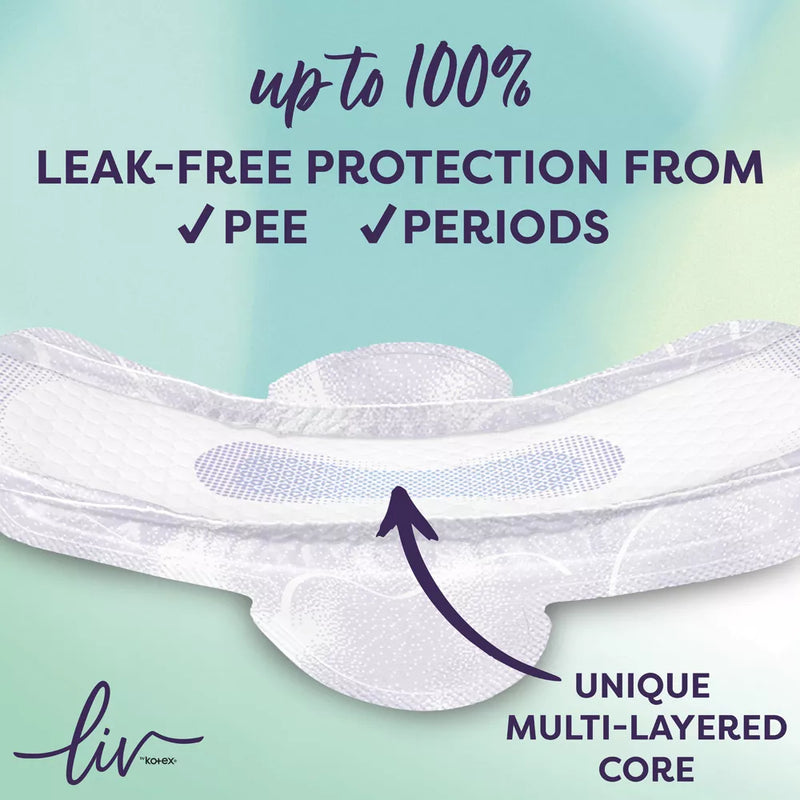 Liv by Kotex Period & Pee Pads, Ultra Thin, Regular, 28 Count