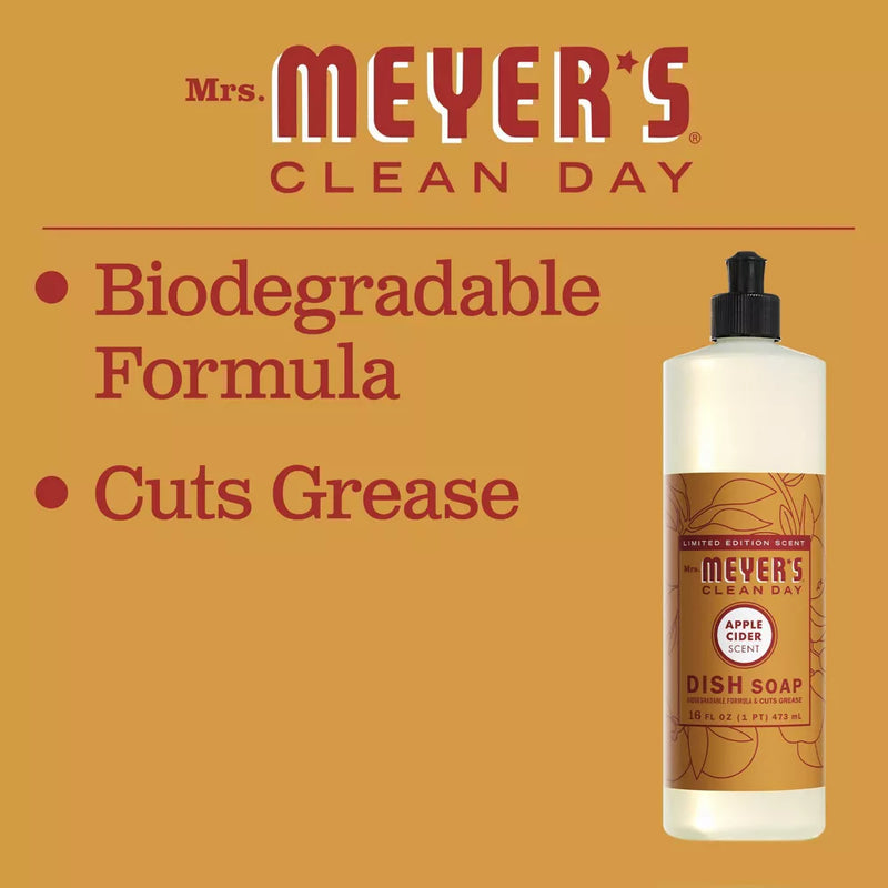Mrs. Meyers Clean Day Dish Soap, Apple Cider, 16 oz