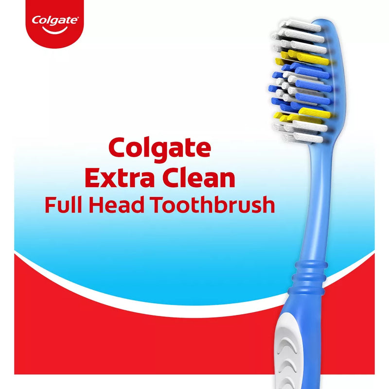 Colgate Extra Clean Toothbrush, Firm Bristles, 6-Pack, Colors May Vary