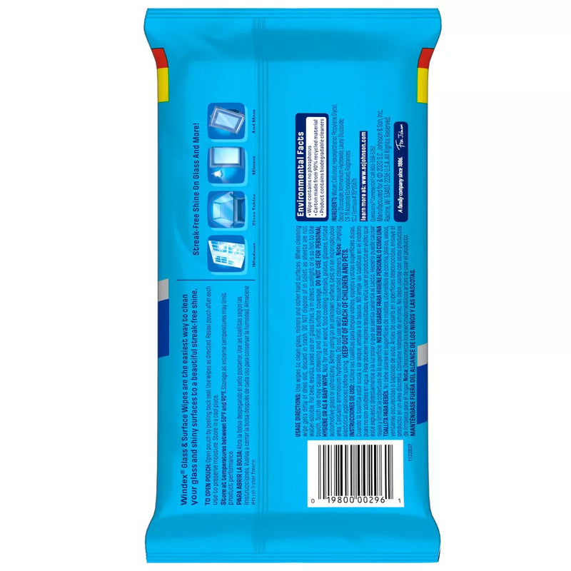Windex Glass Cleaning Wipes, Original, 38 Count