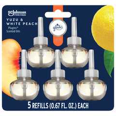 Glade PlugIns Scented Oil Refills, Yuzu & Peach, 5 Count