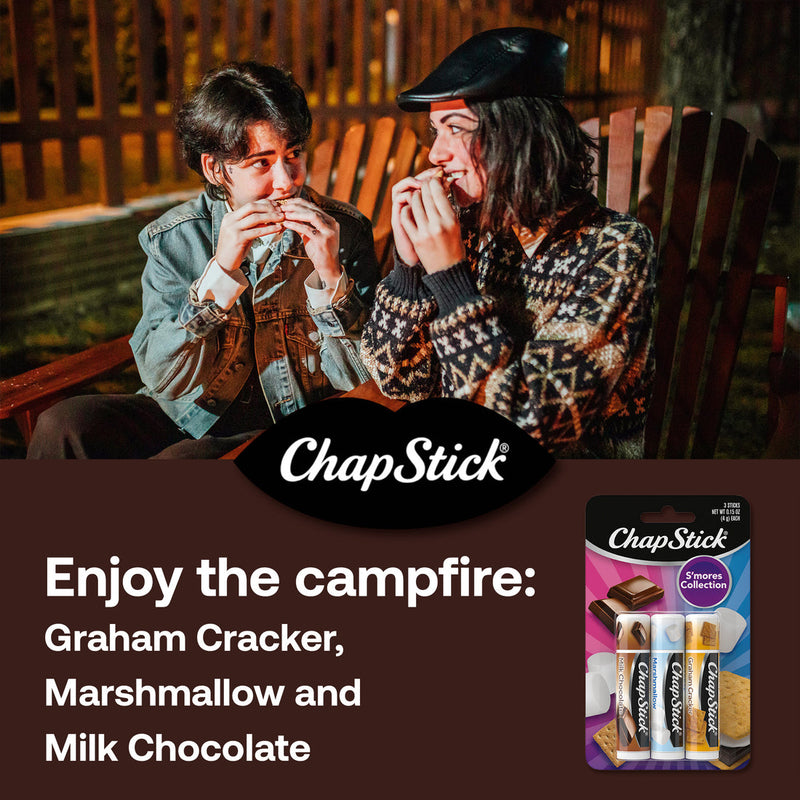 ChapStick S'Mores Collection 3 Count Variety Pack: Milk Chocolate, Marshmallow, Graham Cracker