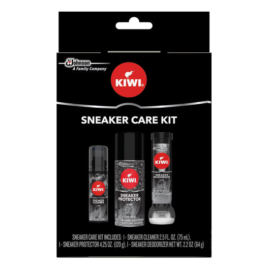 KIWI 3-Step Sneaker Care Kit, Cleaner, Protector & Deodorizer -