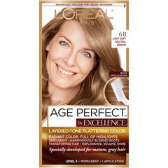 L'Oreal Paris Age Perfect Excellence Layered Tone Flattering Color, 6B Light Soft Neutral Brown