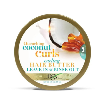 OGX Quenching+ Coconut Curls Curling Hair Butter, 6.6 oz