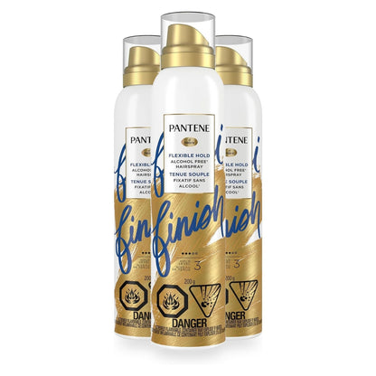 Pantene Flexible Hold Alcohol Free Hairspray, Level 3, 7 oz 3-Pack