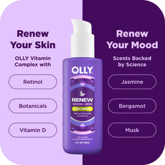 OLLY Renew Mood + Skin Body Serum, Jasmine Bergamot, Travel Size, 3 oz, 6-Pack