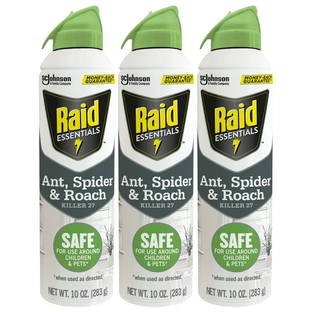 Raid Essentials Ant, Spider & Roach Killer 27 Aerosol Spray, 10 Oz