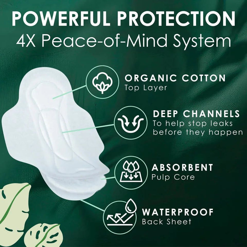 L. Ultra Thin Pads with Wings, Regular, 100% Pure Cotton Top Layer, 56 Count
