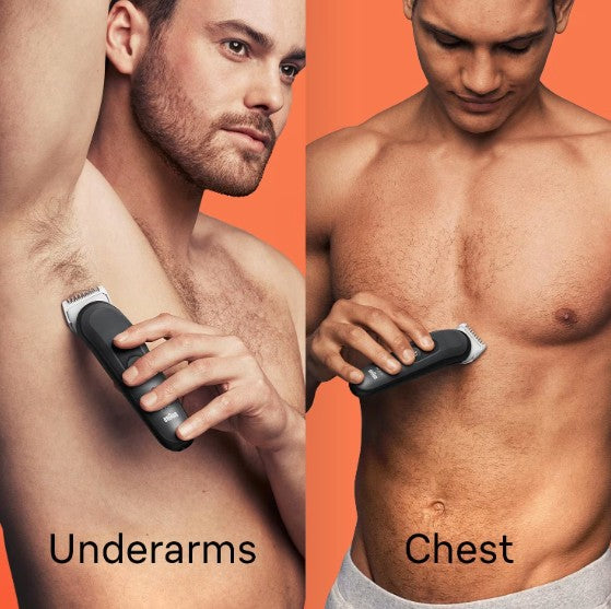 Braun Series 3 Body Groomer Trimmer Kit BG3340, Cordless, Rechargeable + 3 Attachment Combs