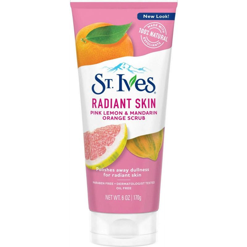 St. Ives Radiant Skin Pink Lemon & Mandarin Orange Scrub, 6 Oz