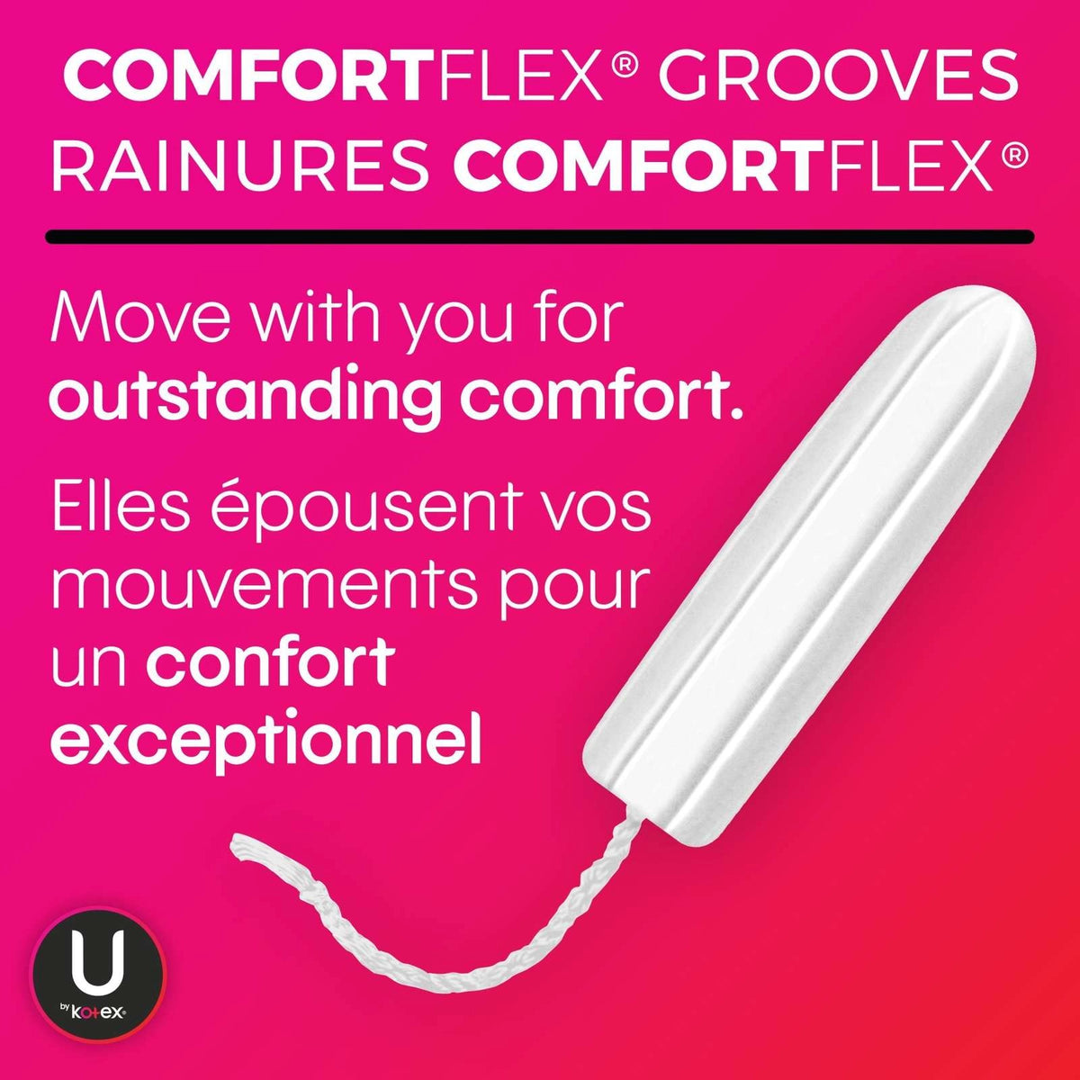U by Kotex Click Compact Tampons, 15 Regular & 15 Super, Unscented, 30 Count, image 2
