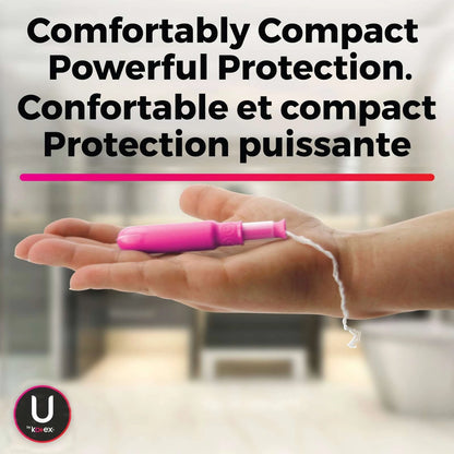 U by Kotex Click Compact Tampons, 15 Regular & 15 Super, Unscented, 30 Count, image 3