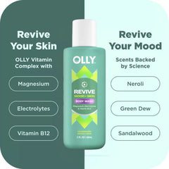 OLLY Revive Mood + Skin Body Wash, Neroli Dew, Travel Size, 3 oz, 6-Pack