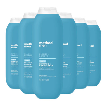 Method Men 2-in-1 Shampoo + Conditioner, Glacier + Granite, 14oz -