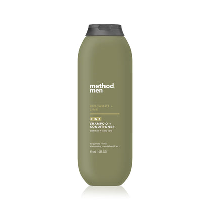 Method Men 2-in-1 Shampoo + Conditioner, Bergamot + Lime, 14oz -