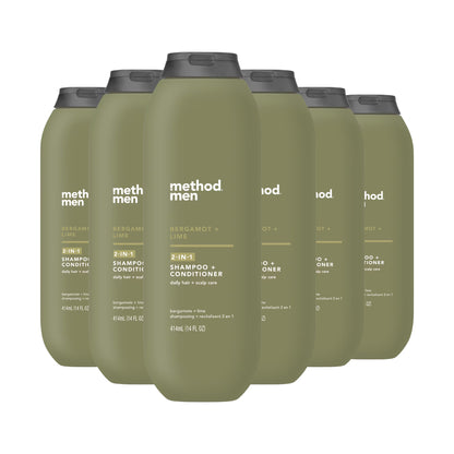 Method Men 2-in-1 Shampoo + Conditioner, Bergamot + Lime, 14oz -