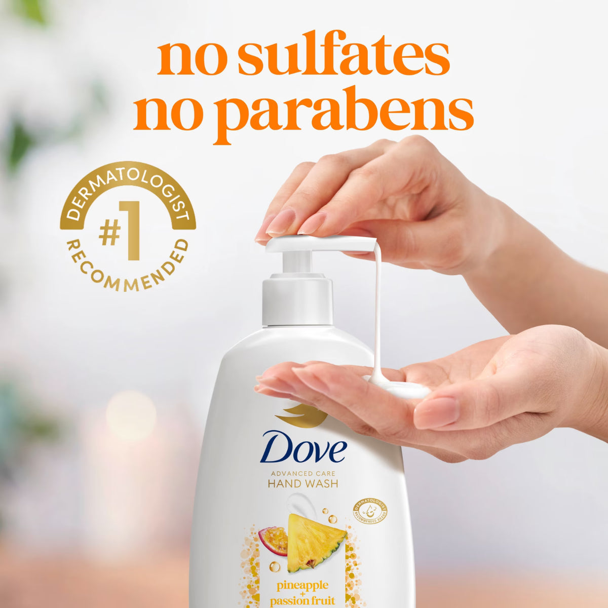 Dove Advanced Care Hand Wash, Pineapple & Passionfruit, 12oz -