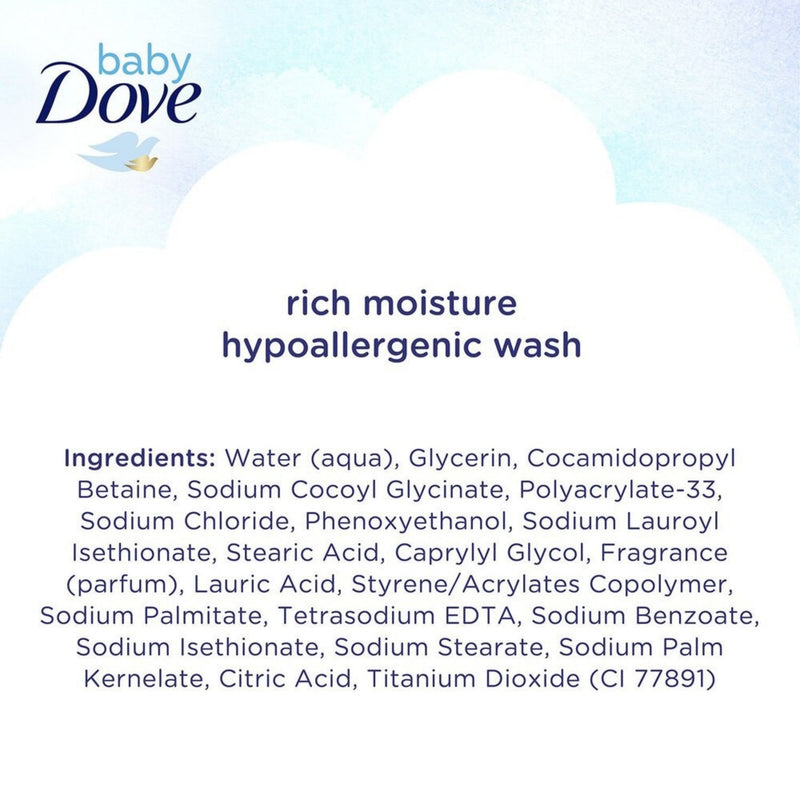 Baby Dove Sensitive Skin Care Hypoallergenic Wash, Rich Moisture, 6.5oz