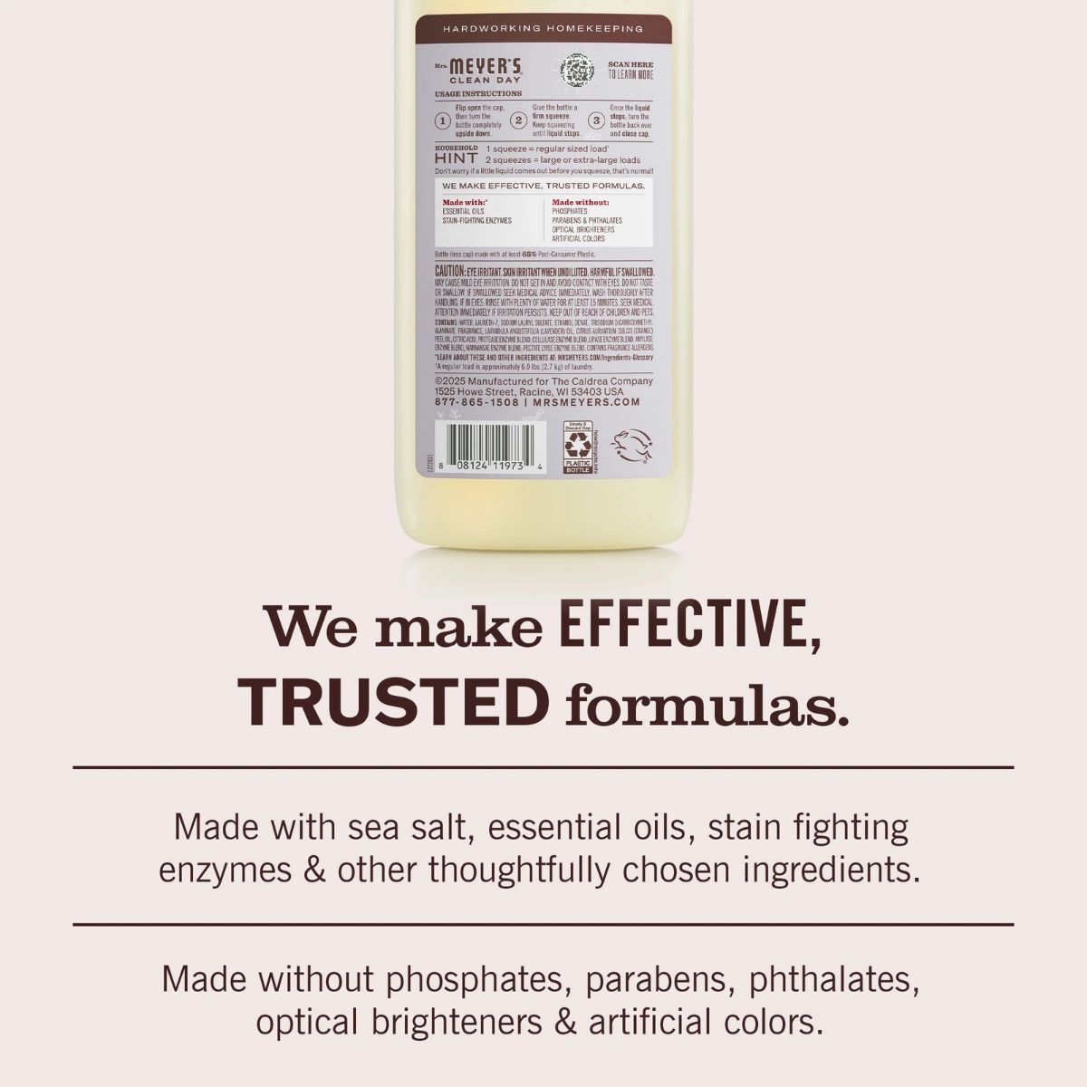 Mrs. Meyer's Ultra Concentrated Laundry Detergent, Lavender, 24.3 oz, image 5