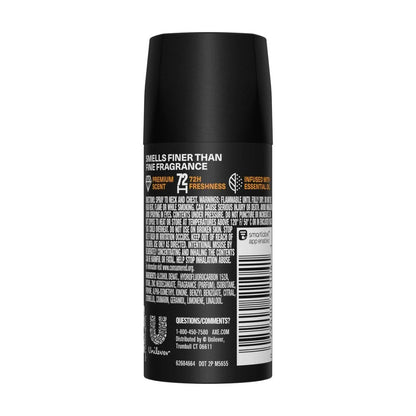 AXE Fine Fragrance Collection Premium Body Spray, Black Vanilla Orange + Sandalwood,Travel Size, 1oz, 6-Pack -