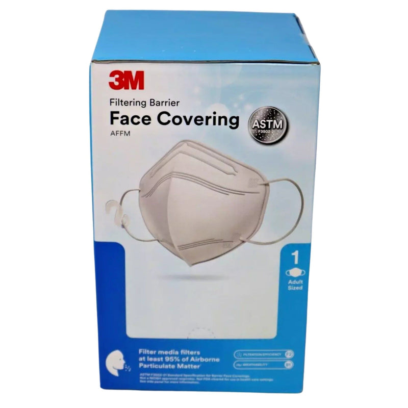 3M Filtering Barrier Face Covering, Breathable Materials, Convenient & Disposable, One Size