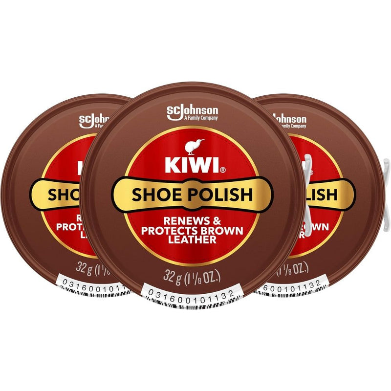 Kiwi Shoe Polish Tin, Brown, 1.125 oz ( 32g )