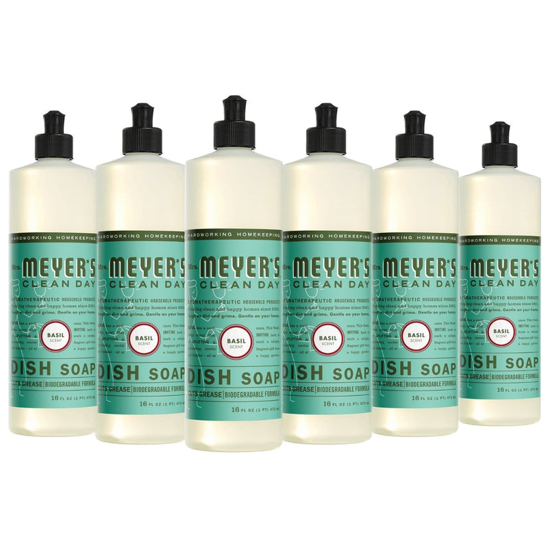 Mrs. Meyer's Clean Day Liquid Dish Soap, Basil, 16 Oz