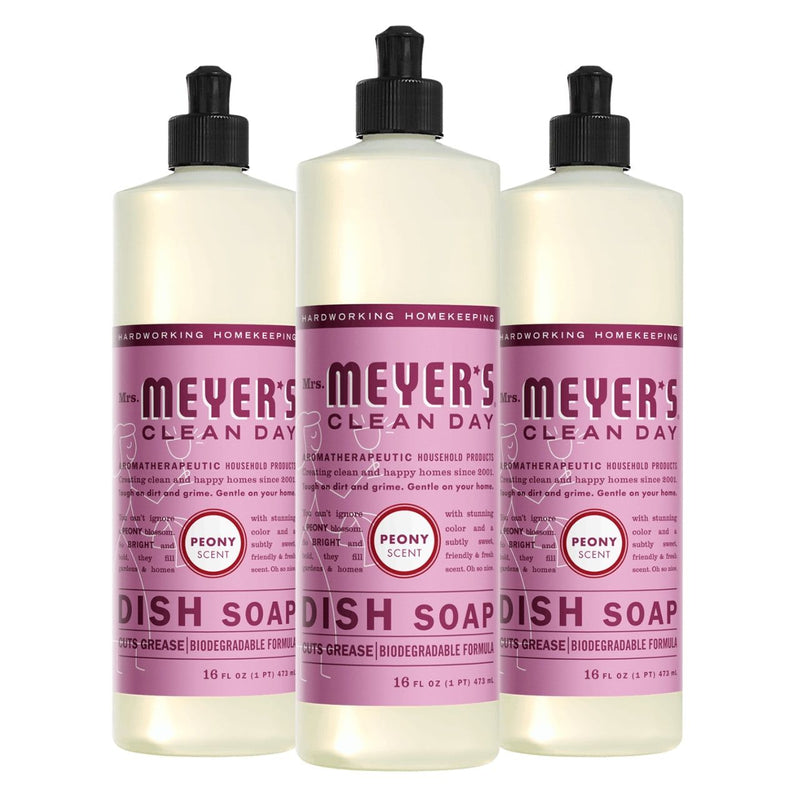 Mrs. Meyer's Clean Day Liquid Dish Soap, Peony, 16 Oz