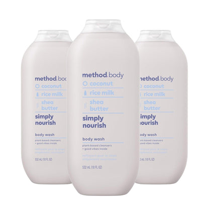 Method Body Paraben & Phthalate Free Body Wash, Simply Nourish, 18 fl oz -