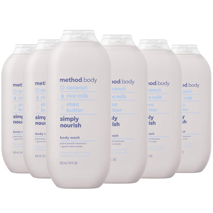 Method Body Paraben & Phthalate Free Body Wash, Simply Nourish, 18 fl oz -