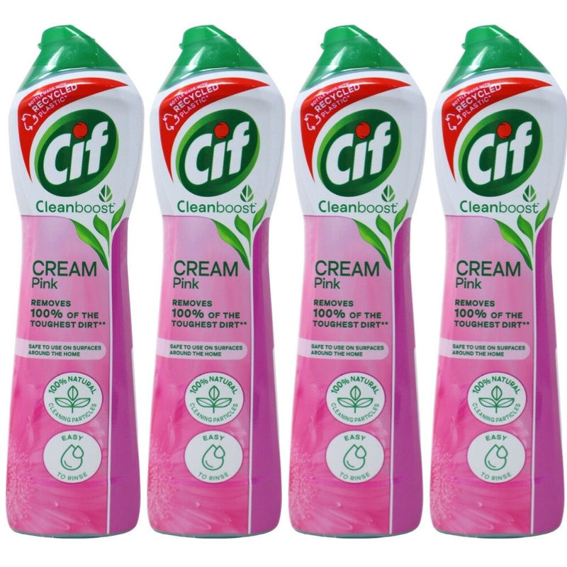 Cif CleanBoost Cream Multi-Surface All-Purpose Cleaner, Pink, 16.9 Oz
