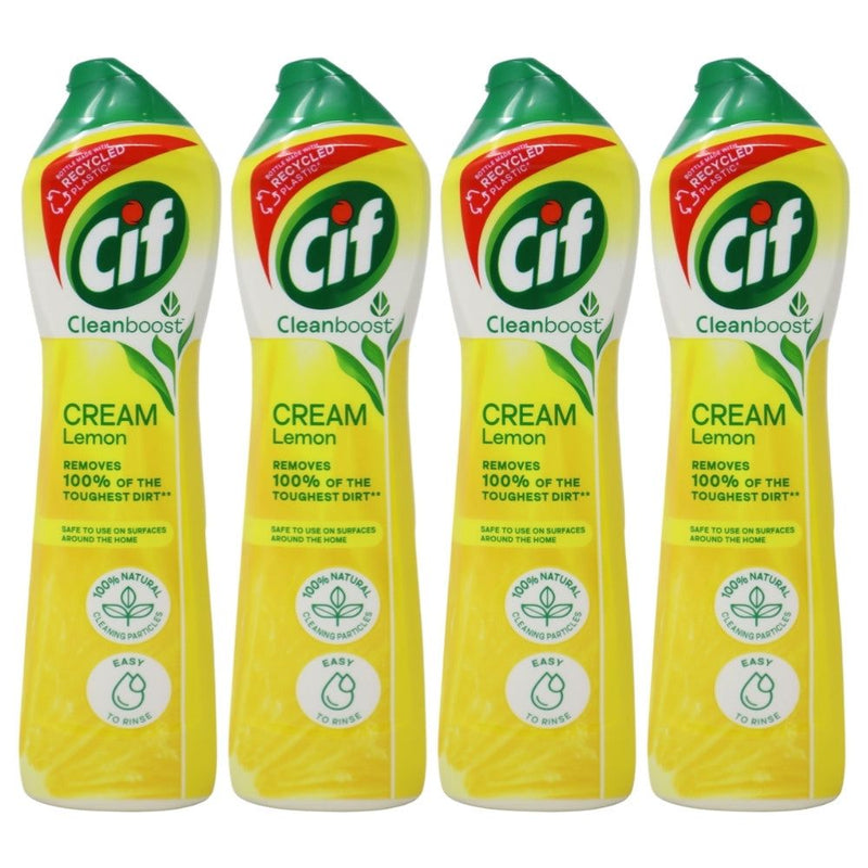 Cif CleanBoost Cream Multi-Surface All-Purpose Cleaner, Lemon, 16.9 Oz