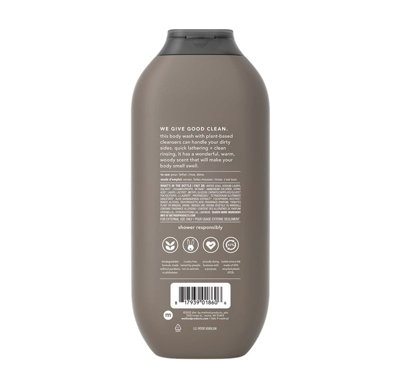 Method Men Body Wash, Cedar + Cypress, Paraben and Phthalate Free, 18 fl oz
